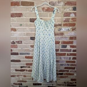 Floral Blue and White Maxi Dress